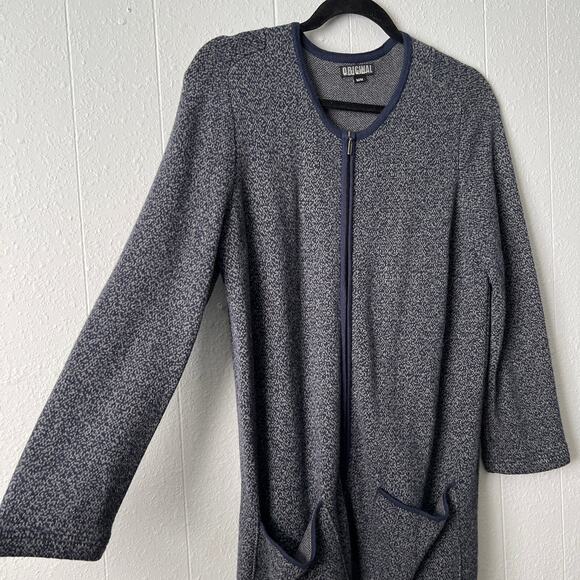 Nicole Miller Cardigan Womens Medium Full Zip Cotton Long Length Outdoor Travel - Picture 8 of 15